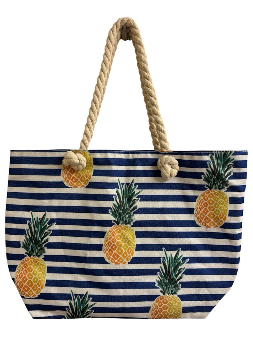 Canvas tote with pineapple print